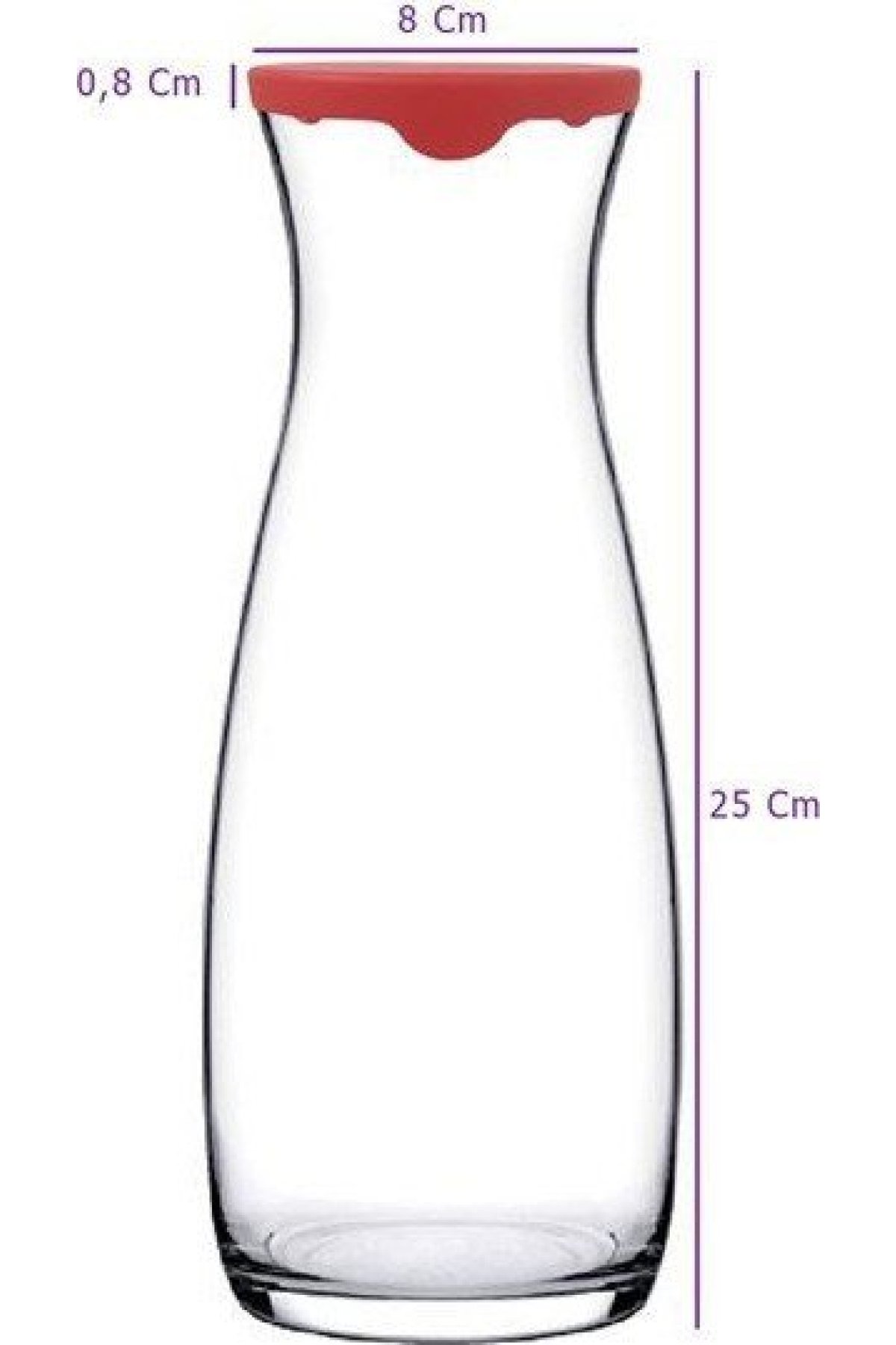 Paşabahçe Amphora 43813K Kırmızı Kapaklı Sürahi