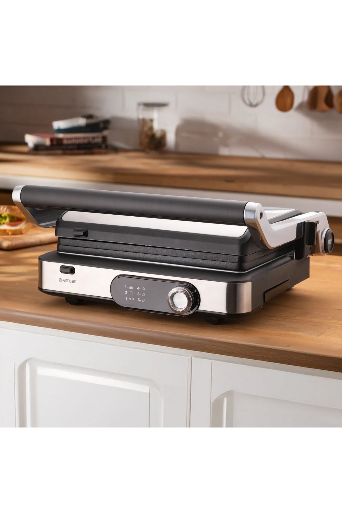 Emsan GrillMaster İnox Döküm Izgara ve Tost Makinesi 6 Dilim Kapasiteli