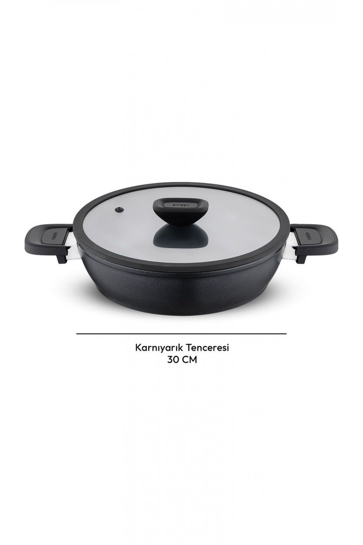 Emsan Diamente Exclusive 30cm Karnıyarık Tenceresi - Siyah