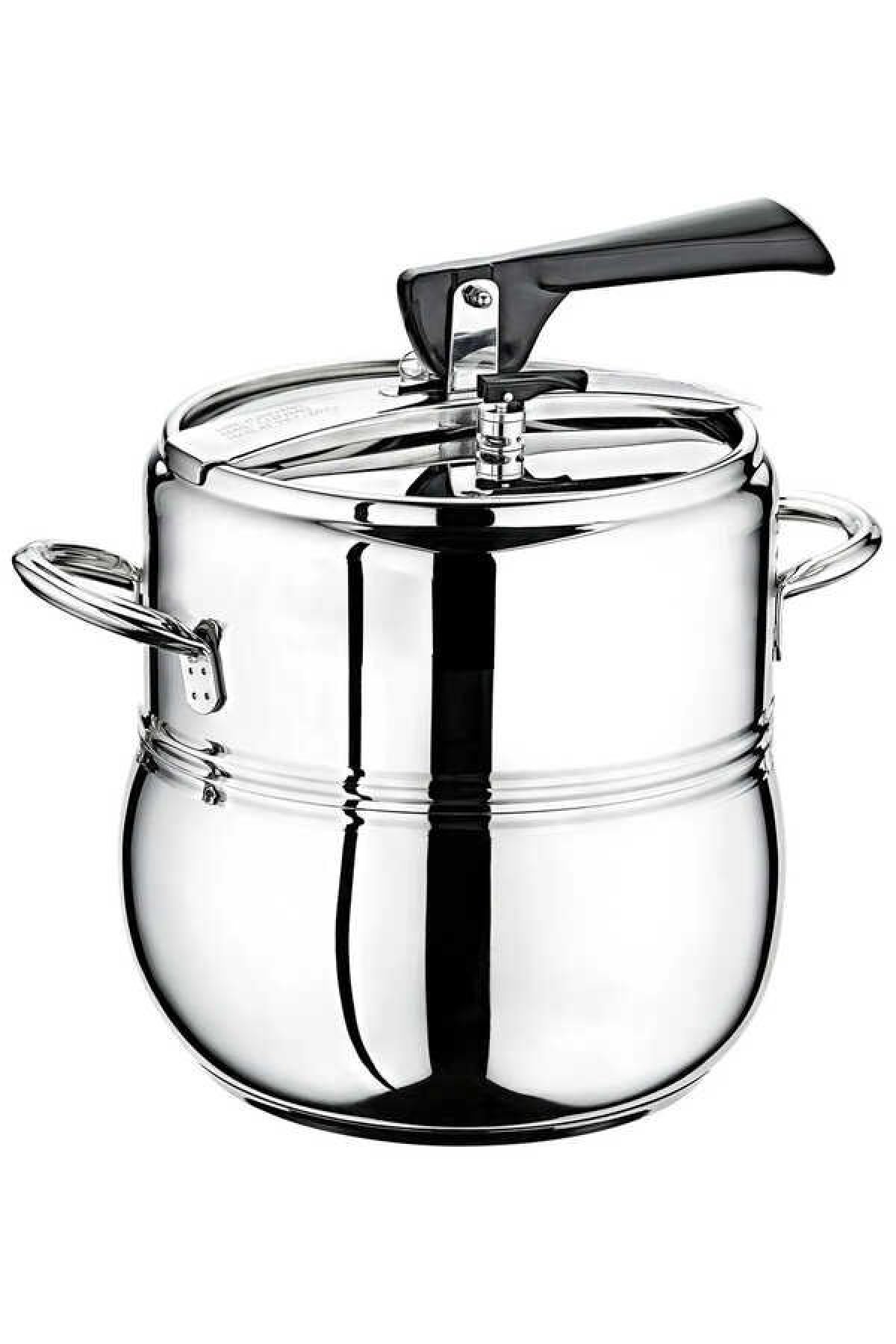Oms 5104 2 Parça Klasik Güveç Düdüklü Tencere 22 Cm 9 Litre Sade