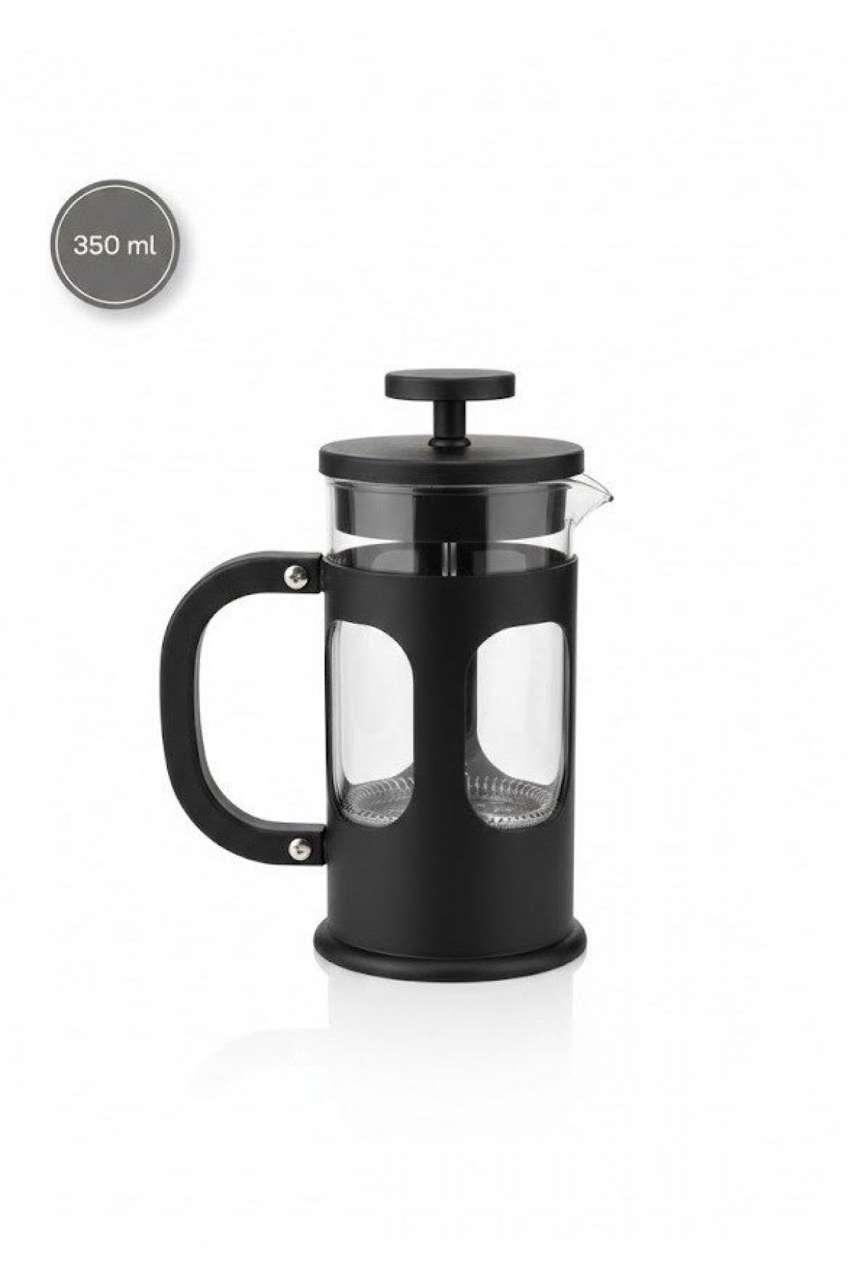 Arow 350 ml Borosilikat Cam French Press - Filtre Kahve ve Bitki Çayı Demleyici - Siyah D-854