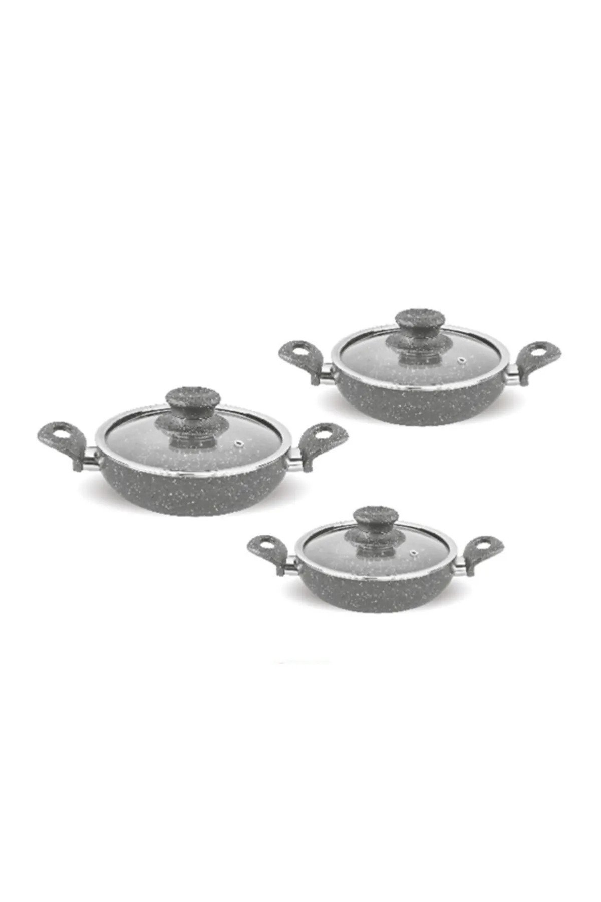 FMS Mercan 6 Parça Granit Sahan Seti - Gri - GM501GRI