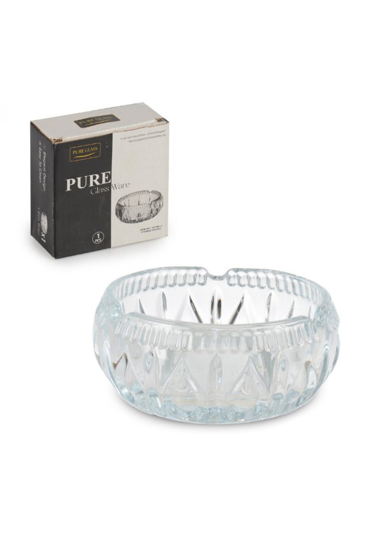 Vidrex Pure Glass Ware Pyramids Ashtray Cam Küllük - D/PYR-11