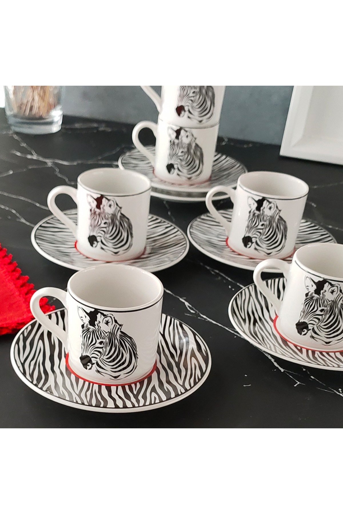 Regna Home Harmony Zebra 6 Kişilik Kahve Fincan Takımı (HBF-12-KFT-ZEB )