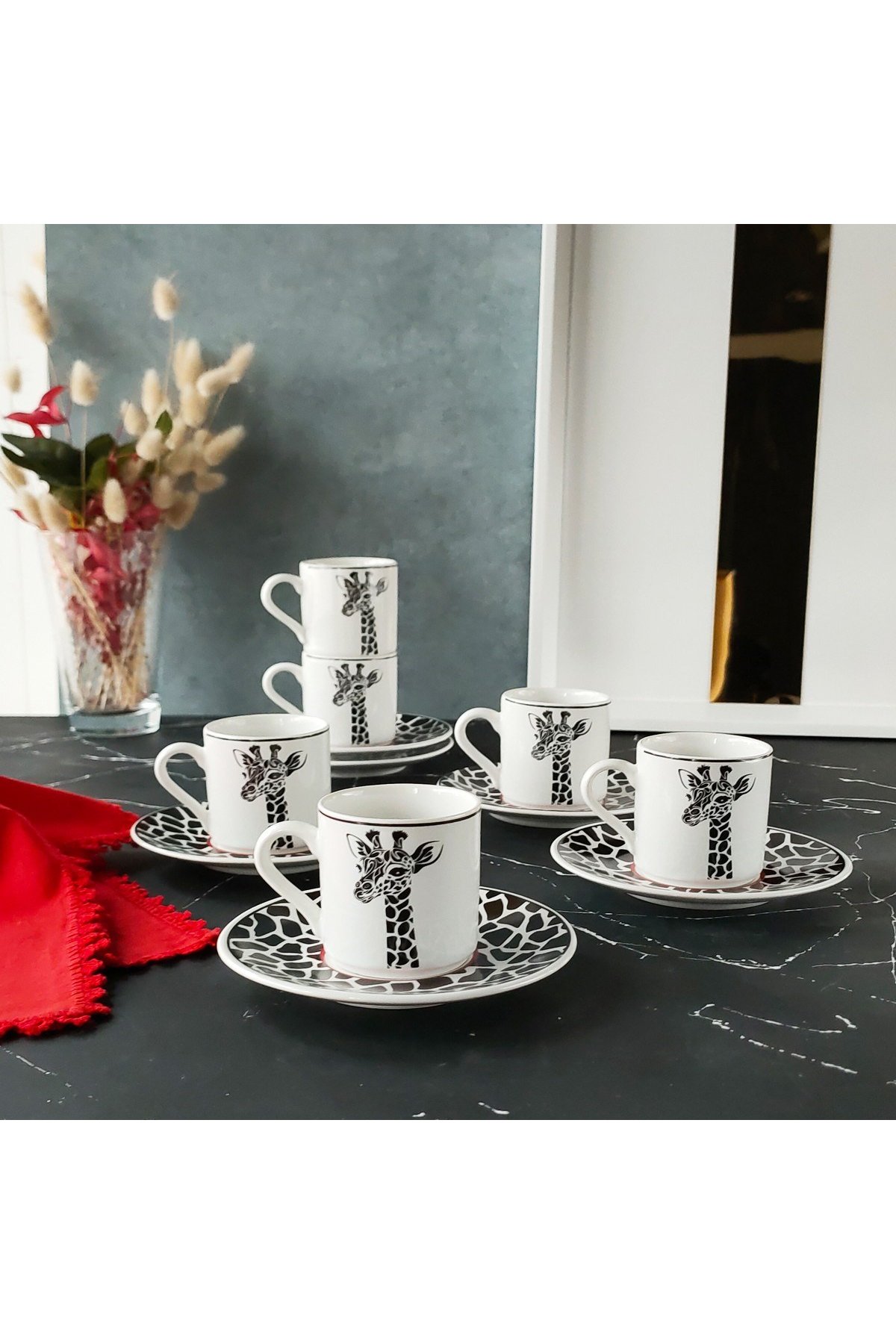 Regna Home Harmony Zürafa 6 Kişilik Kahve Fincan Takımı ( HBF-12-KFT-ZUR )