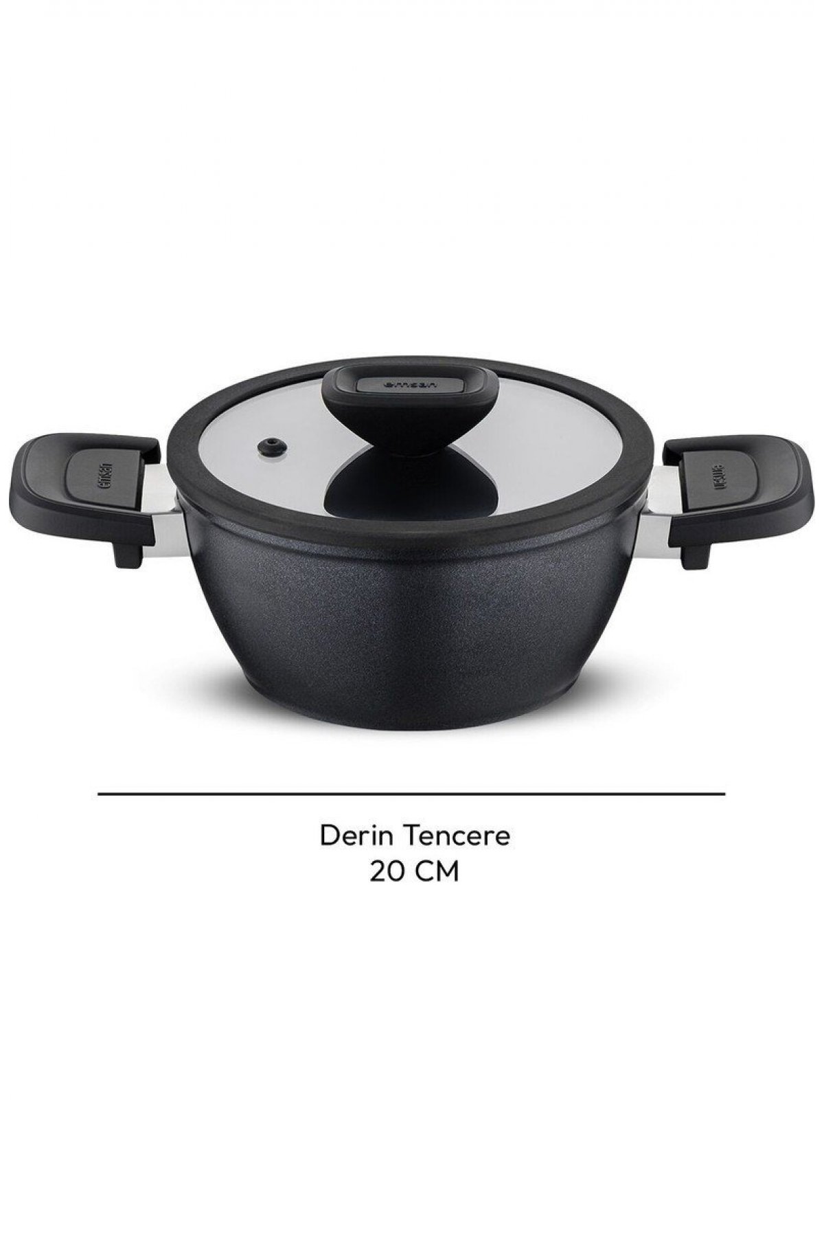 Emsan Diamente Exclusive 20cm Derin Tencere - Siyah