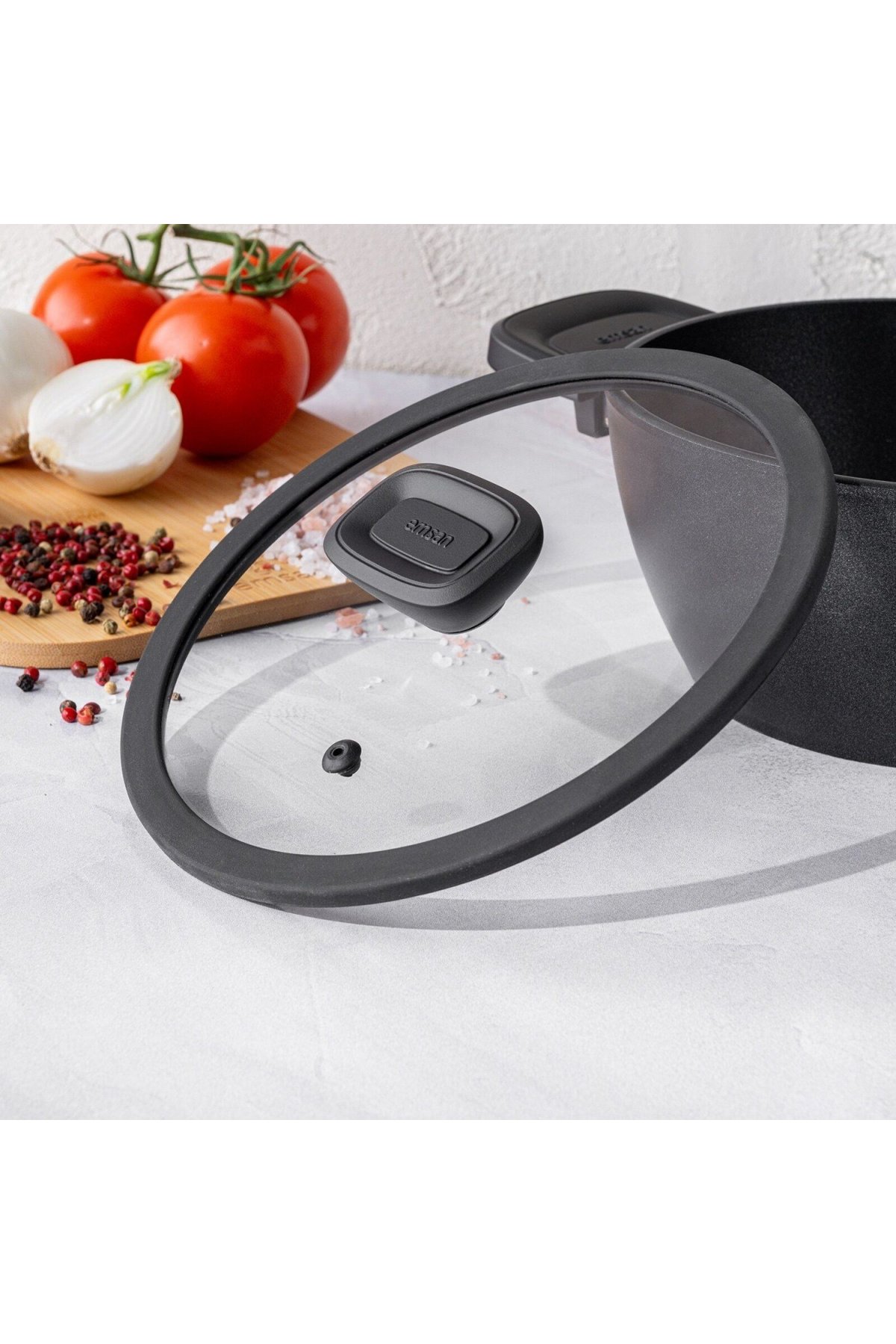 Emsan Diamente Exclusive 20cm Derin Tencere - Siyah