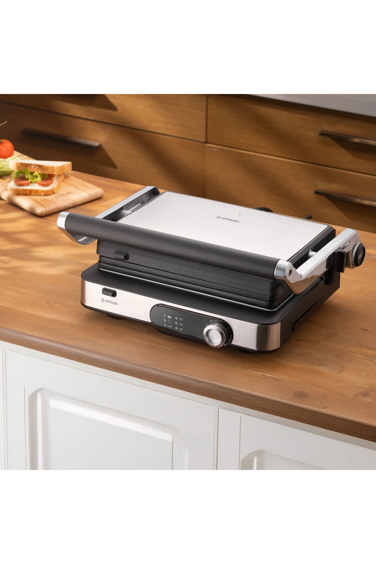 Emsan GrillMaster İnox Döküm Izgara ve Tost Makinesi 6 Dilim Kapasiteli