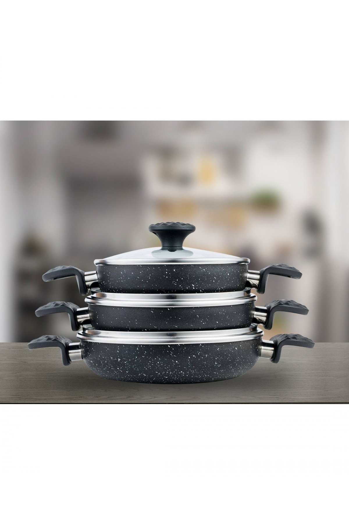 Meşeler Granit Omlet / Sahan Seti 3’lü 18-20-22 Cm