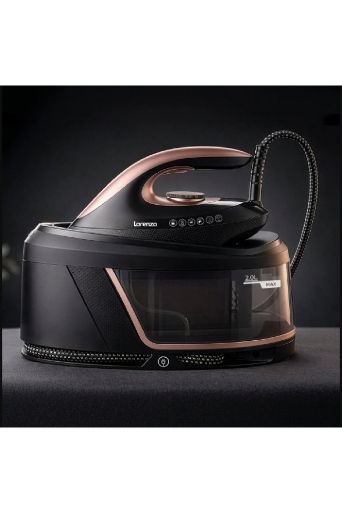 Lorenzo Aqua Express Seramik Taban 3100W Buhar Kazanlı Ütü Siyah-Rose LRZ-1081