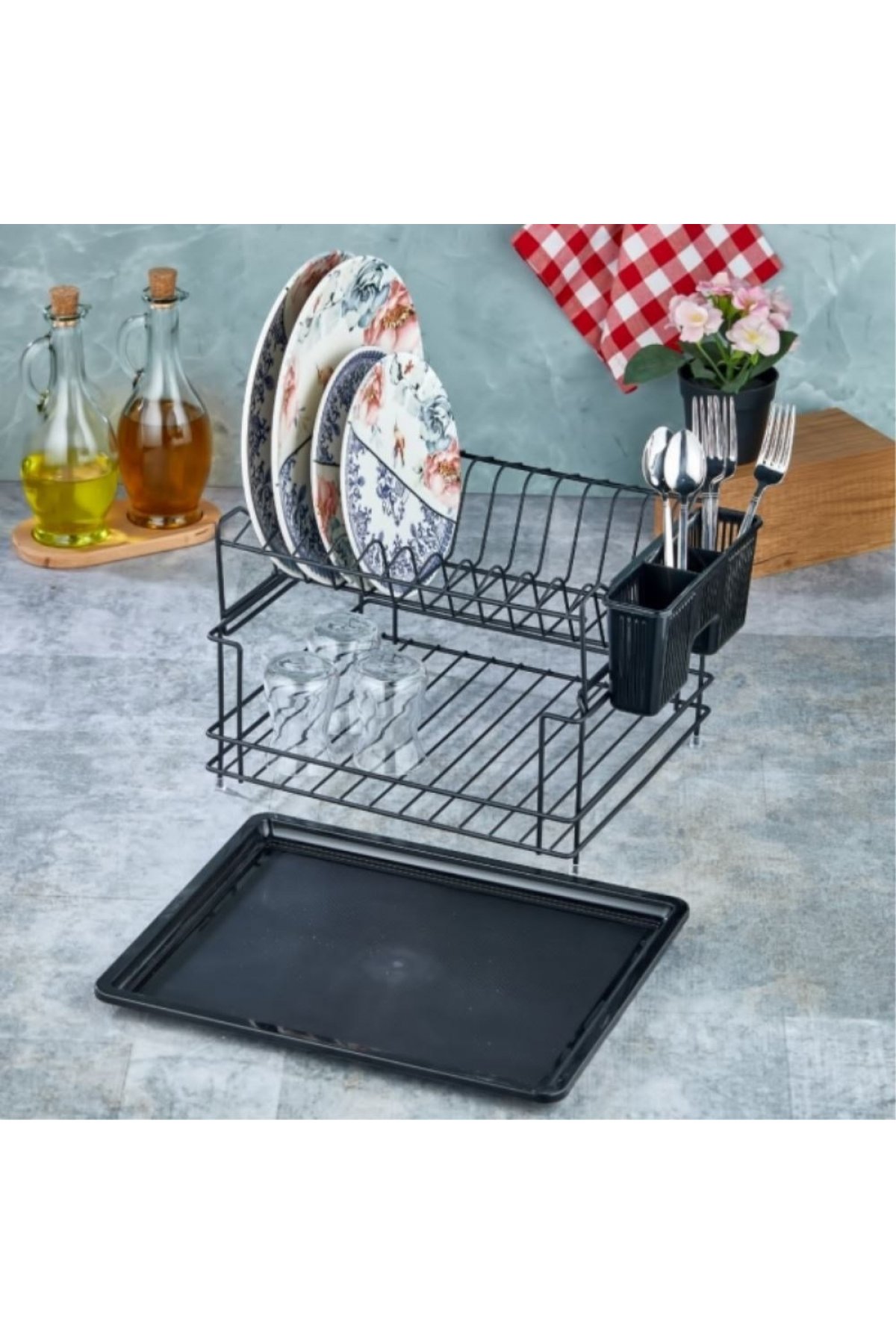 Cooker Metal 2 Katlı Tabaklık - Siyah - CKR2925