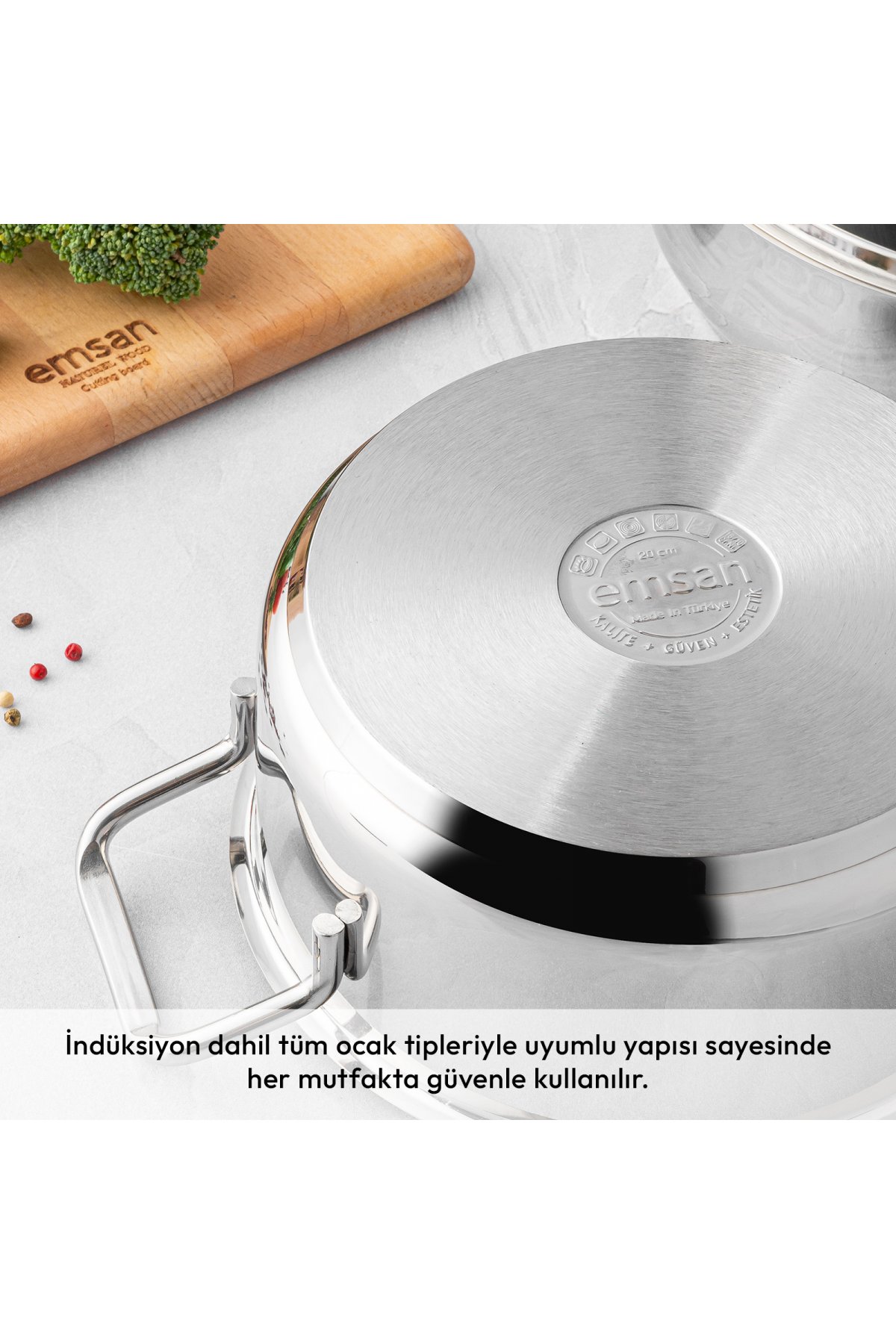 Emsan Demre 6 Parça Çelik Sahan Set İnox
