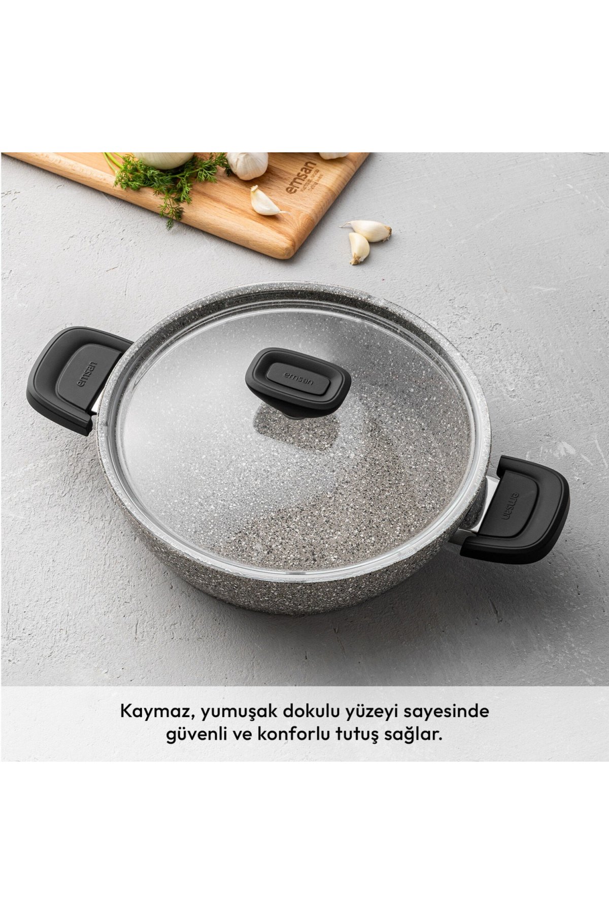 Emsan Stone 7 Parça Granit Tencere Seti