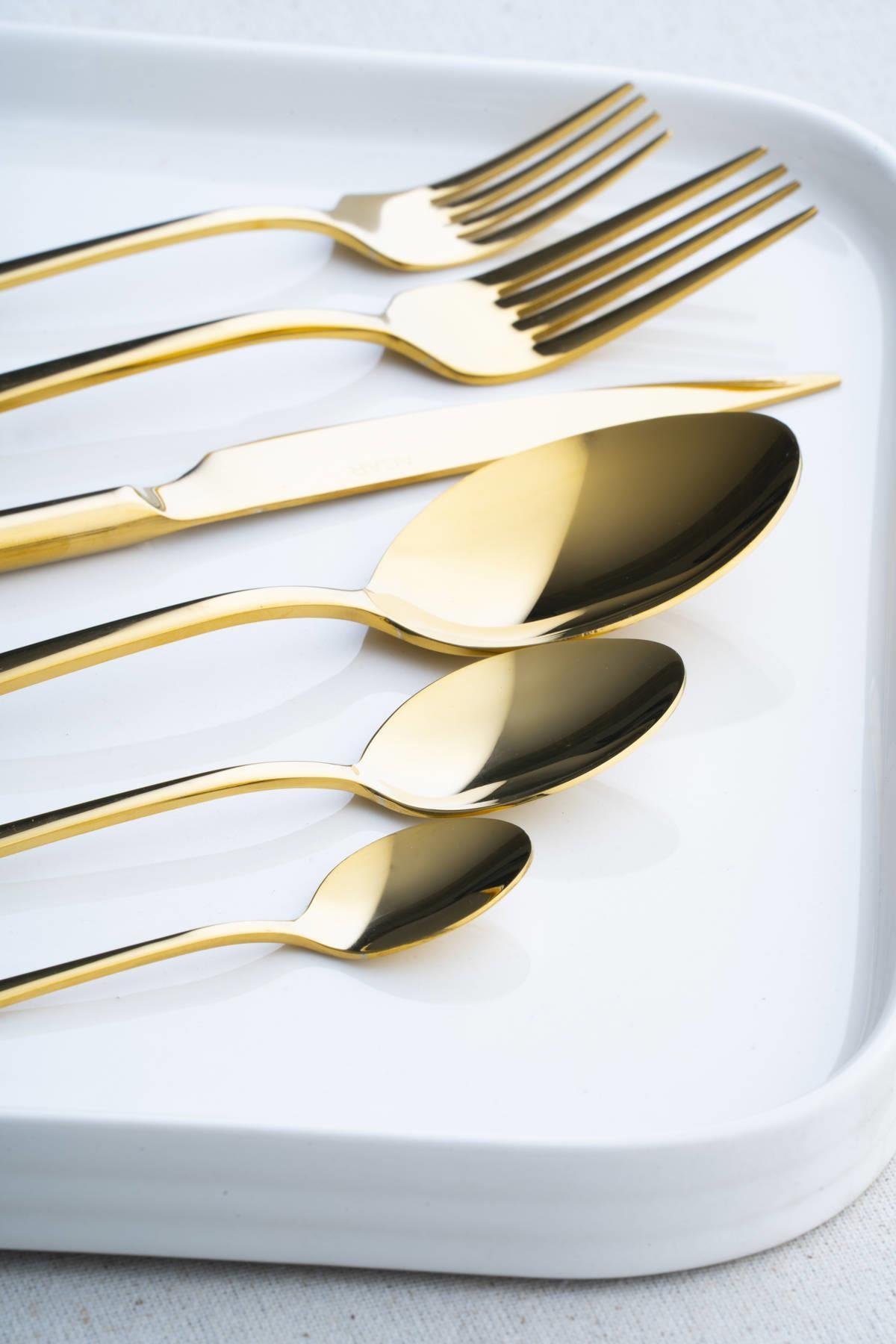 Acar Elenor Gold 72 Parça 12 Kişilik Çatal Kaşık Bıçak Seti - ART-05006
