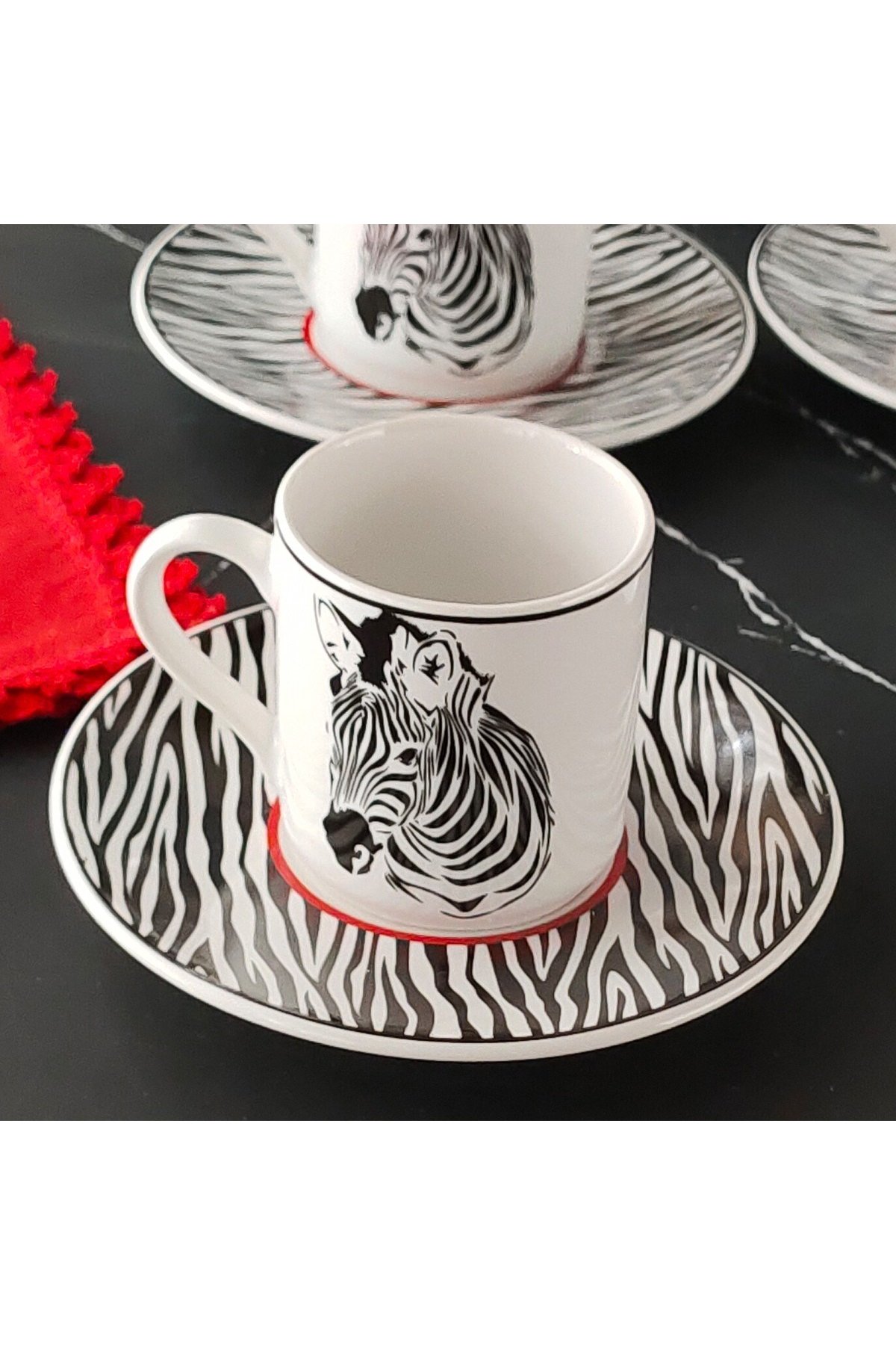 Regna Home Harmony Zebra 6 Kişilik Kahve Fincan Takımı (HBF-12-KFT-ZEB )
