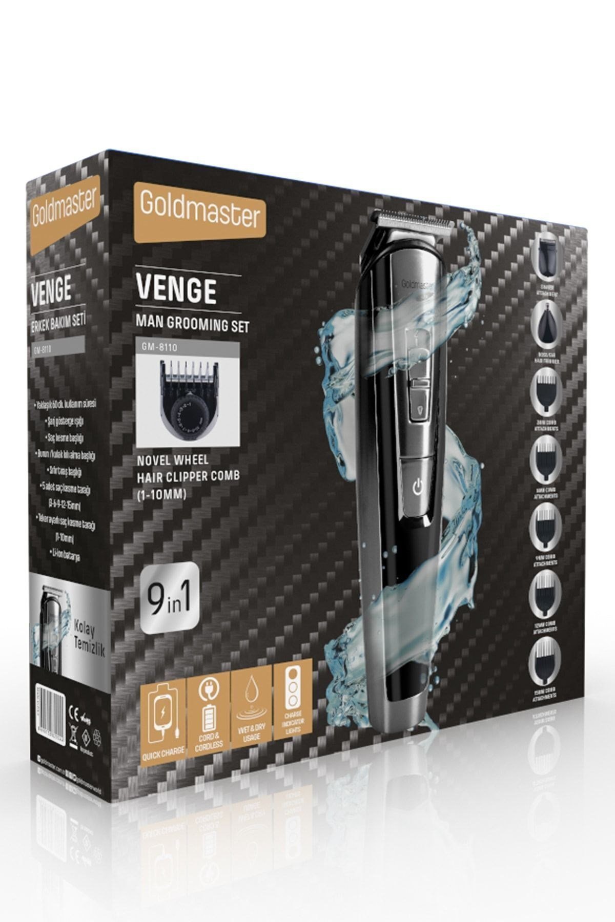 Goldmaster Venge Islak-Kuru Kullanım Erkek Bakım Seti GM-8110