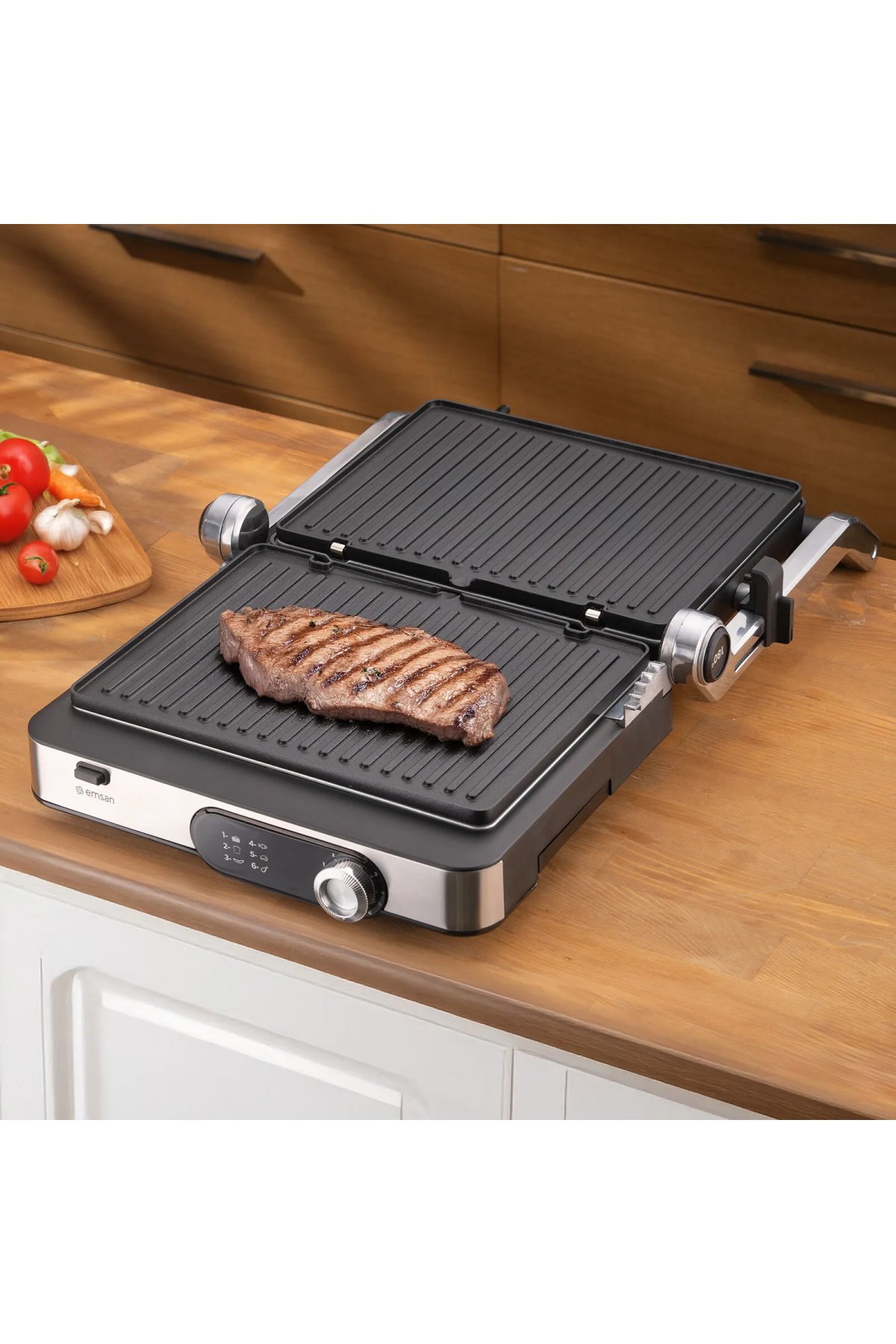 Emsan GrillMaster İnox Döküm Izgara ve Tost Makinesi 6 Dilim Kapasiteli