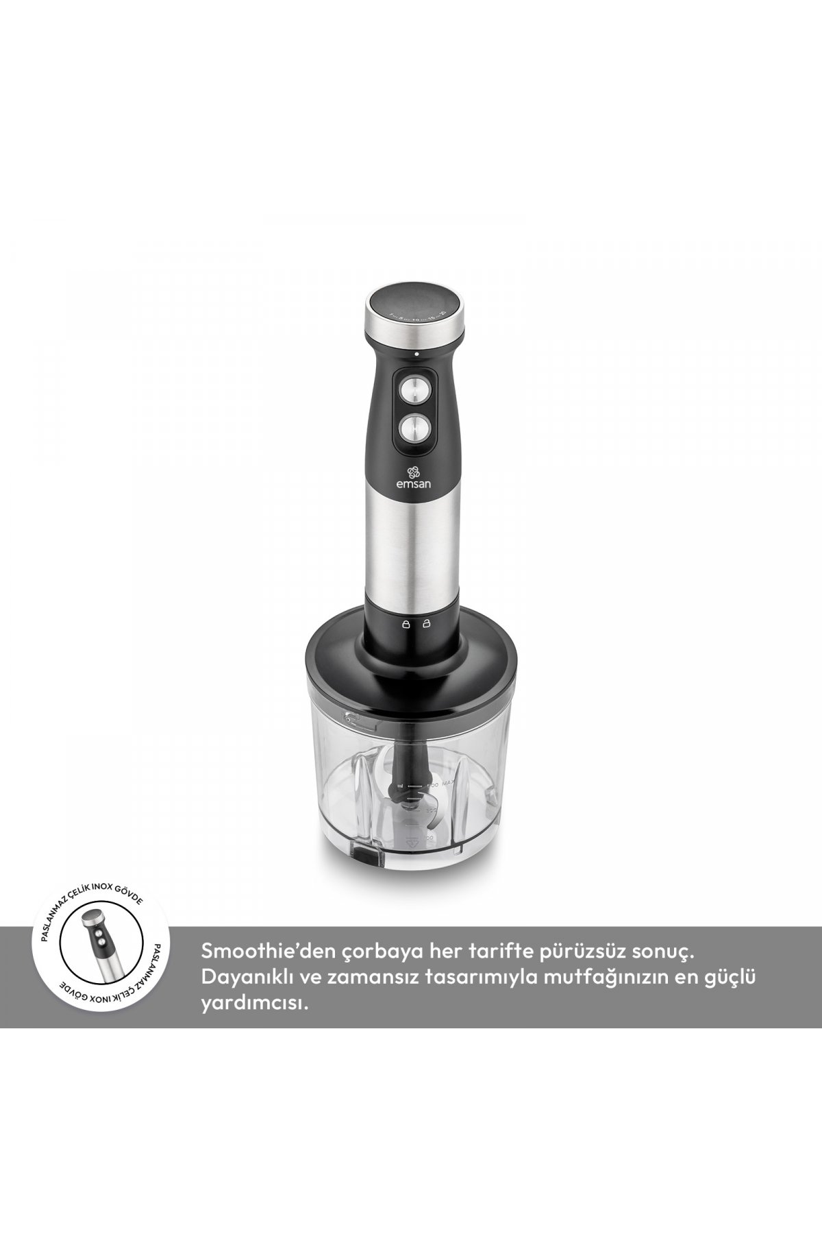 Emsan Gusto 3in1 Blender Seti Inox 1200W