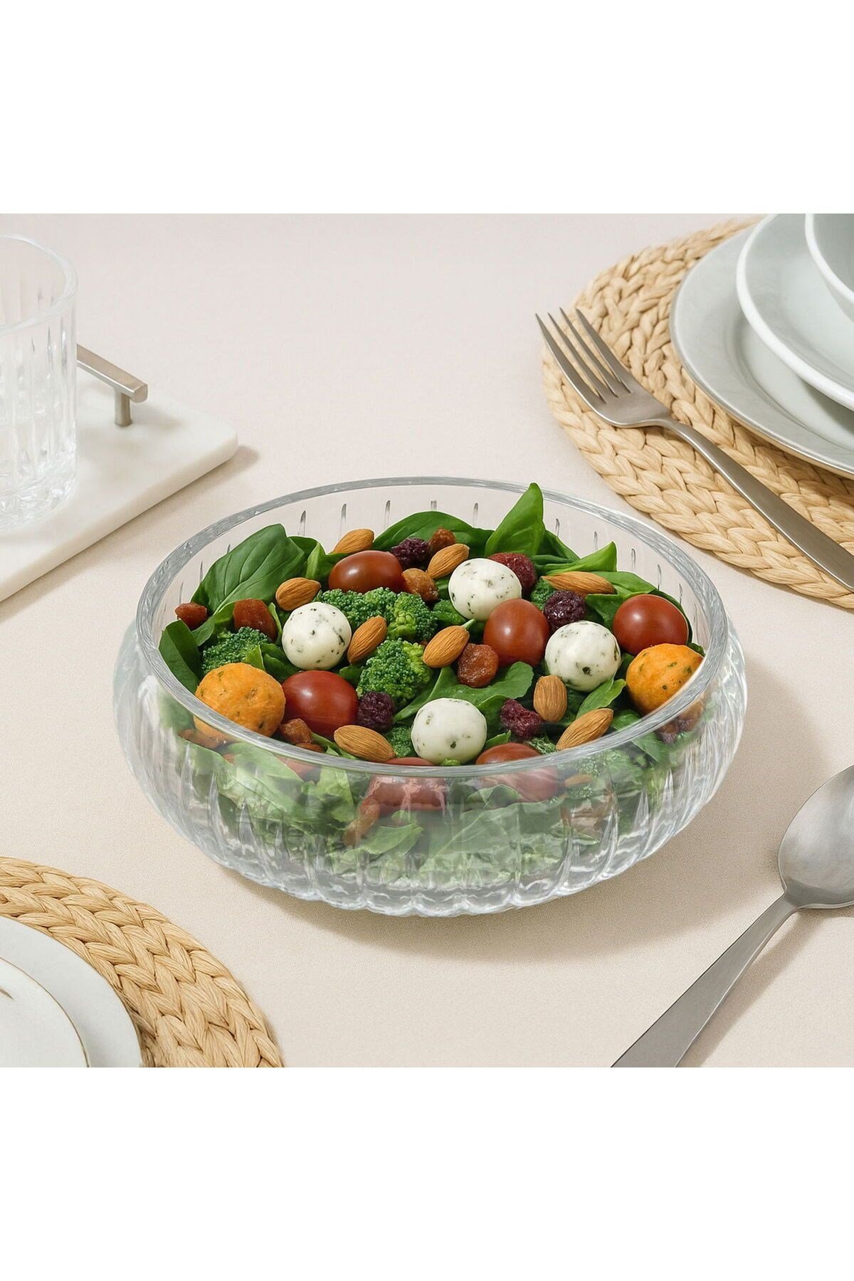 Voi Glass Salata ve Meyve Sunum Kasesi – 24x6,5 cm