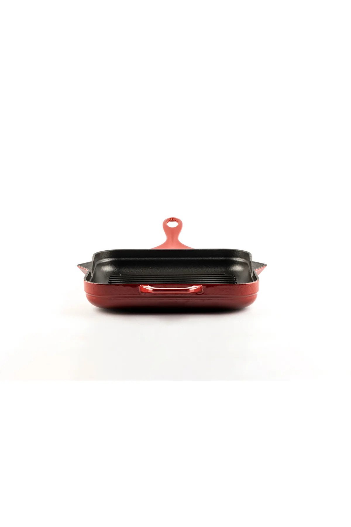 Hosse HSKGTV 2828 Kare Grill Döküm Tava – 28x28 cm (Yardımcı Kulplu) Kırmızı