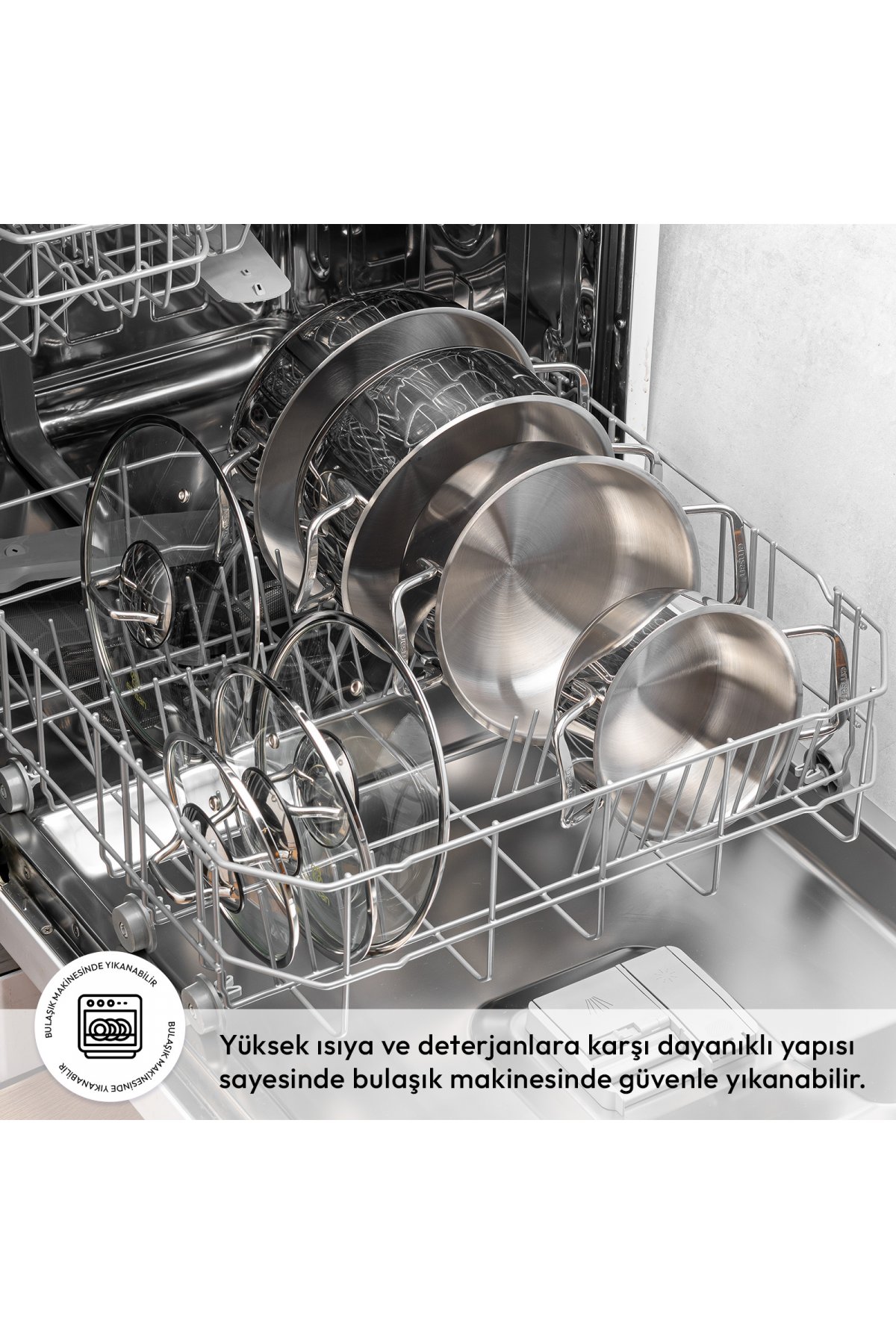 Emsan Demre 8 Parça Paslanmaz Çelik Tencere Seti