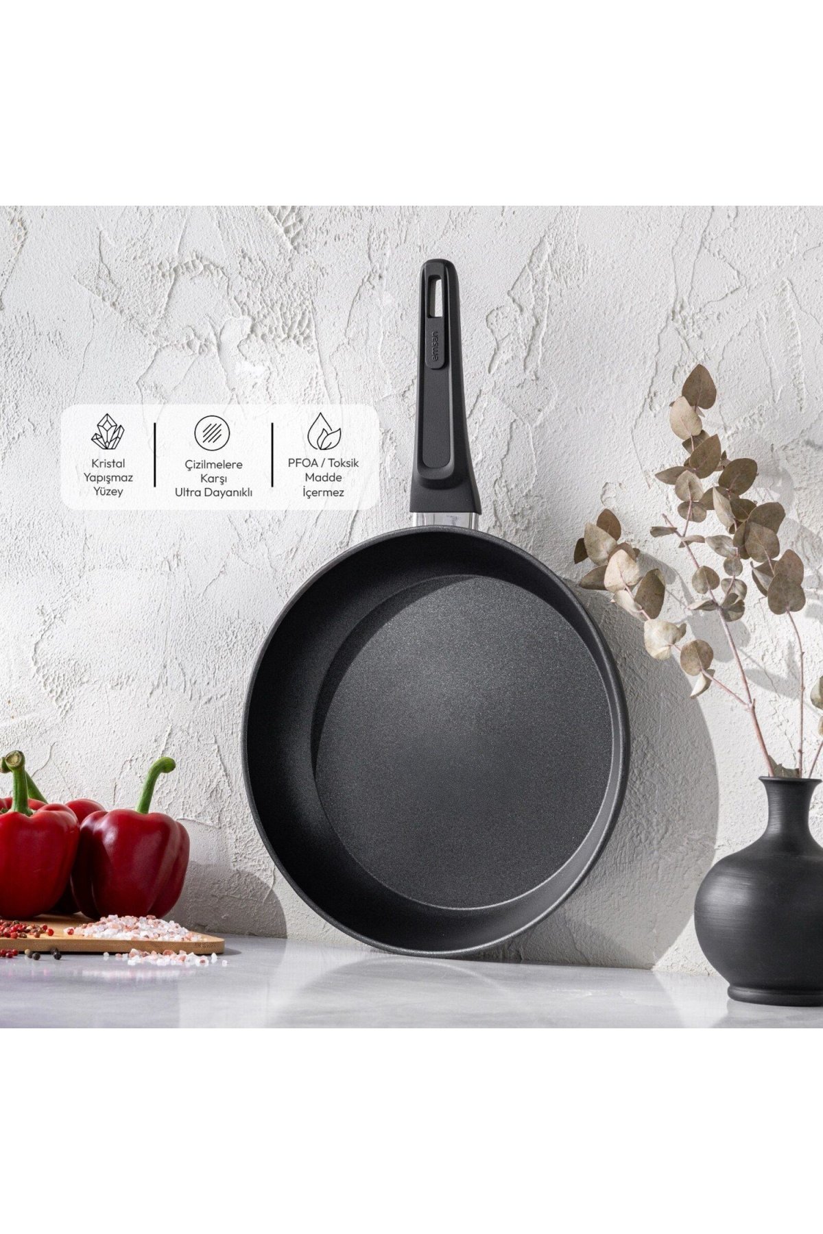 Emsan Diamente Exclusive 26cm Tava - Siyah