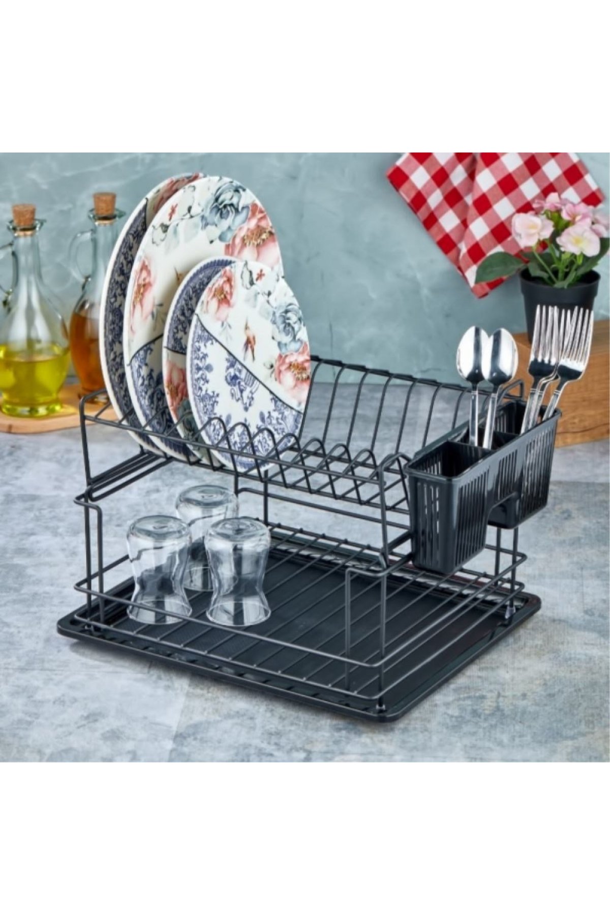 Cooker Metal 2 Katlı Tabaklık - Siyah - CKR2925