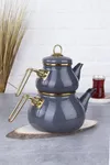 Acar Qualita Roly&amp;poly Emaye Çaydanlık - Gri