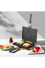 Nehir Lüks Siyah Alüminyum Döküm Küçük Tost Tavası