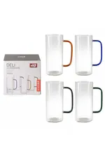 Vidrex Deli Glassware Borosilikat Cam Renkli 4lü Kupa Seti - GPB31-380/L4