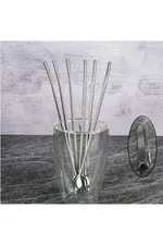 Tohana Altılı Çelik Kaşık Pipet Seti - THN75667 Şeffaf