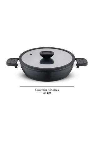 Emsan Diamente Exclusive 30cm Karnıyarık Tenceresi - Siyah