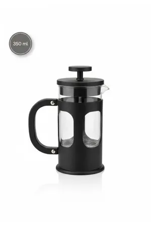 Arow 350 ml Borosilikat Cam French Press - Filtre Kahve ve Bitki Çayı Demleyici - Siyah D-854