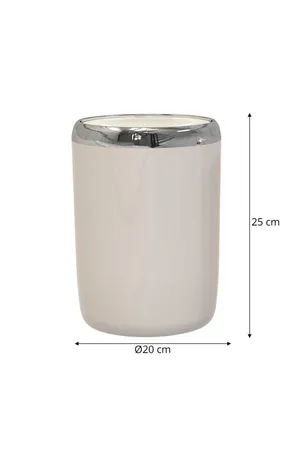Primanova Lima Krom Dekorlu Bej 6Lt Plastik Çöp Kovası - M-E06-09-P