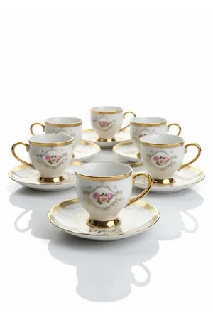 Paçi Home Fleur Yaldızlı 6 Kişilik Fincan Takımı P/POR-102092