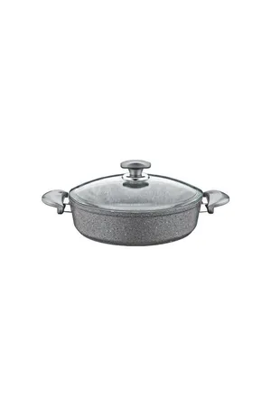 Oms Granit Basık Karnıyarık Tenceresi 30X8,5cm Gri - 3310