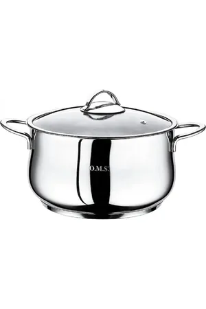 Oms Stainless Steel 22X12cm Deep Pot - 2038 Plain