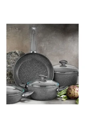 Aryıldız Granit Tencere Takımı Italy Grey 7 Parça