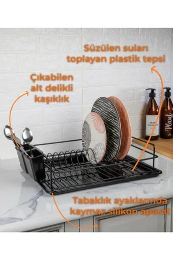 Tek Katlı Tabaklık Siyah 71107