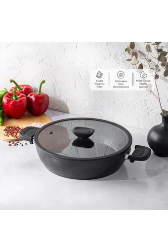 Emsan Diamente Exclusive 24cm Karnıyarık Tenceresi - Siyah