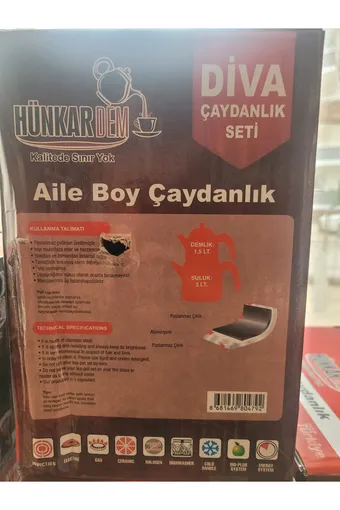 Hünkar Diva Aile Boyu Bagalit Kulp Çelik Çaydanlık - Rose