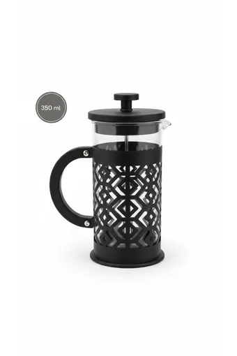 Arow 350 ml Borosilikat Cam French Press - Filtre Kahve ve Bitki Çayı Demleyici - Siyah D-858
