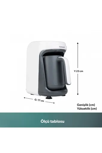 Homend Pottoman 1830h Bulut Kremi Türk Kahve Makinesi