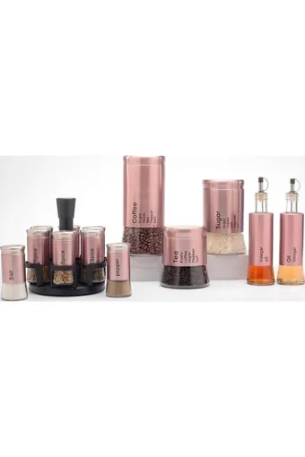 Winterbach 14 Parça Kavanoz Baharat Seti RoseGold Jh-T1925