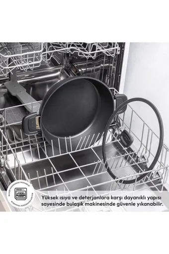 Emsan Diamente Exclusive 30cm Karnıyarık Tenceresi - Siyah