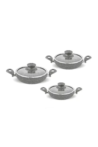 FMS Mercan 6 Parça Granit Sahan Seti - Gri - GM501GRI
