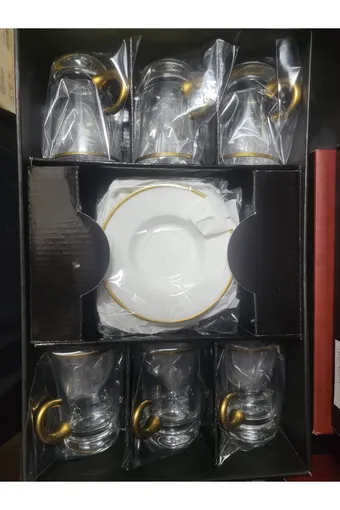 Canba Altın Basic 6 kişilik 12 Parça Kulplu Çay Seti