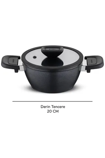 Emsan Diamente Exclusive 20cm Derin Tencere - Siyah