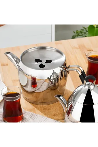 Özlife Emirgan Aile Boy Silikon Sap Çelik Çaydanlık Takımı