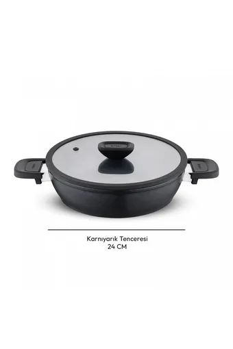 Emsan Diamente Exclusive 24cm Karnıyarık Tenceresi - Siyah